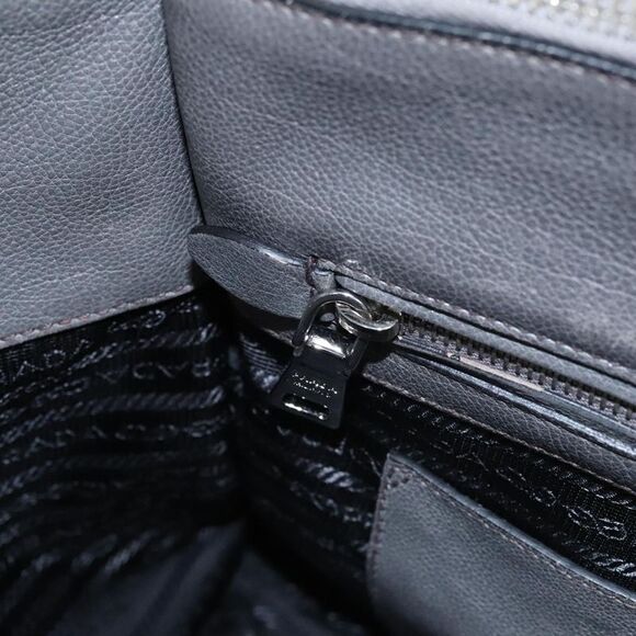 Prada Twin Zip Grey Suede Handbag (Pre-Owned) - Picture 11 of 16